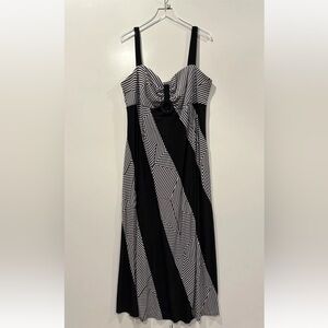 Kathy Roberts Black White Geometric Print Maxi Dress Womens‎ Size 22WP